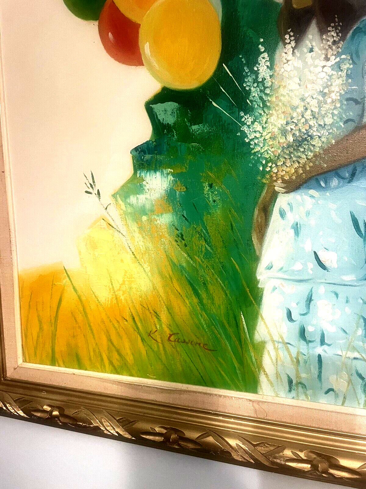 Original quality vintage art "Girls with Baloons" FRENCH SCHOOL IMPRESSIONISM