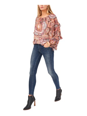 

VINCE CAMUTO Женский розовый селфи с частичным вырезом Li с длинными рукавами и разрезом в крестьянском стиле