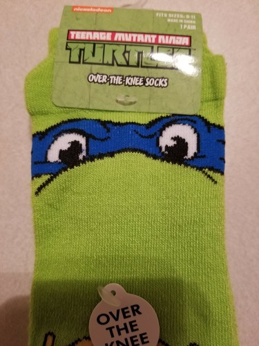 TEENAGE MUTANT NINJA TURTLES NEW OVER THE KNEE SOCKS 1 PAIR FREE SHIPPING