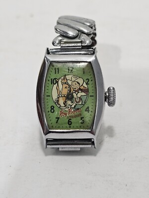 Vintage 1950s Ingraham Model L Roy Rogers & Trigger Mechanical Watch *Read*
