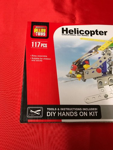Assembly Alloy Toys Model HELICOPTER Kit 117 Pieces Totally Cool Toys NIB