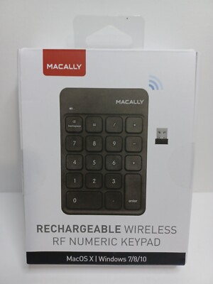 Macally 2.4G Wireless Numeric Pad for Laptop MacOS X, Windows 7/8/10 NEW SEALED