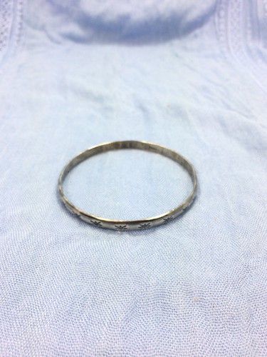 Authentic Estate Vintage Sterling Silver .925 Mexico Bangle Bracelet Stamped