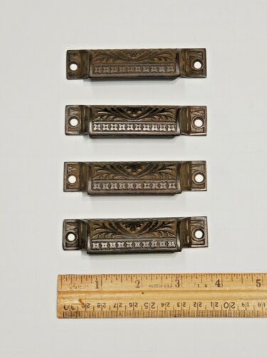 Nice Matching Set of Four Original Victorian Apothecary Cabinet Drawer Pulls 