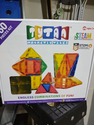Brand New TYTAN Magnetic Learning Tiles Building Set - 60 Pieces + freebies