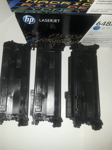Lot of 3-HP Virgin EMPTY Toner Cartridges 648A  Cyan *EMPTY*EMPTY*EMPTY
