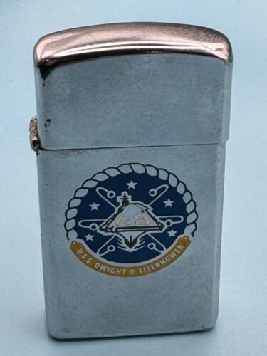 Vintage 1981 USS Dwight D Eisenhower CVN-69 HP Chrome Slim Zippo Lighter | eBay Vintage 1981 USS Dwight D Eisenhower CVN-69 HP Chrome Slim Zippo Lighter | eBay