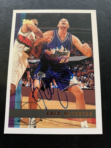 Greg Ostertag Signed 1997-98 Topps #187 Card Utah Jazz