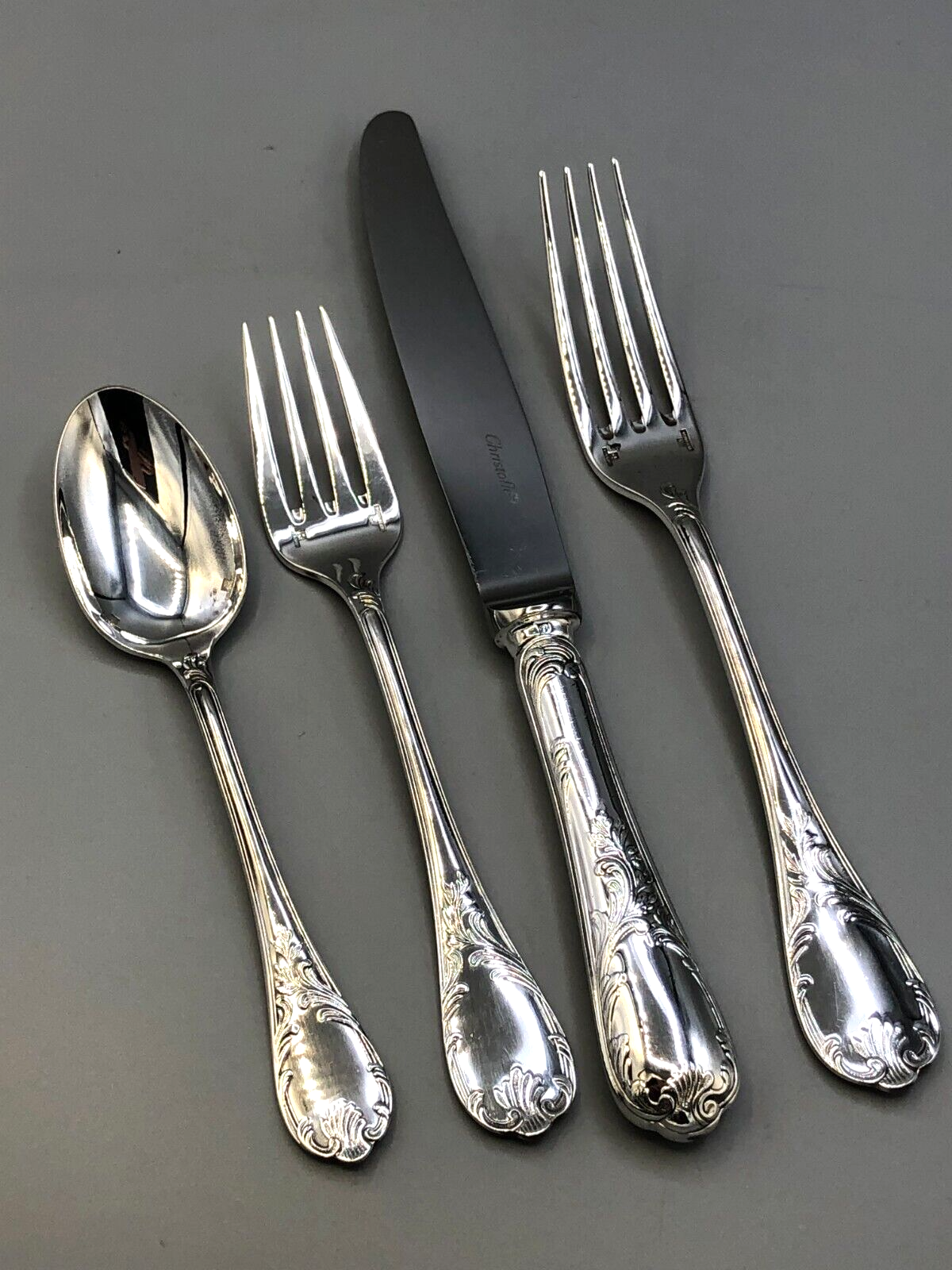 CHRISTOFLE FRANCE フランス製クリストフル ヴィンテージ4個 Marly by Christofle France Silverplate 4 piece Place Settings