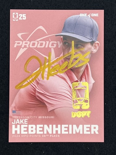 Disc Golf DGPT 2025 Jake Hebenheimer One Of One 1/1 Gold stamp Autographed