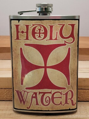 Trixie & Milo Stainless Steel 8oz HOLY WATER Flask Stainless Steel EUC