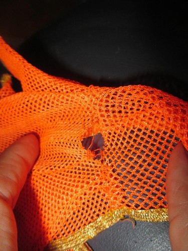 2 Vintage Living Barbie #1116 Orange Mesh Hooded Net Cover Ups 1970