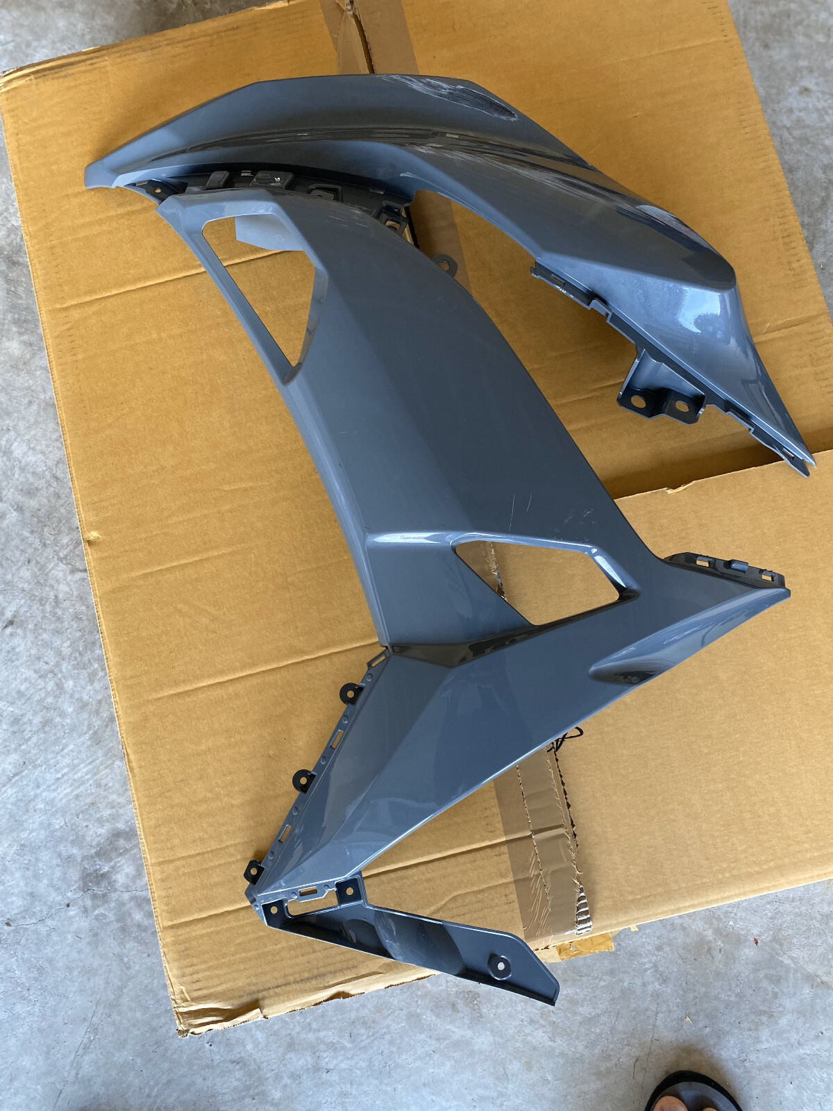 Kawasaki Ninja 650 OEM Left Lower Cowling Gray 2017 - 2019 (55028
