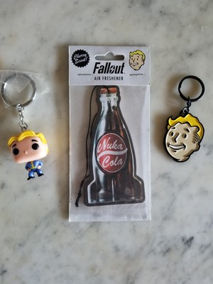 Fallout 4 Keychain and Car Air Freshener - Vault Boy, Nuka Cola Rare!