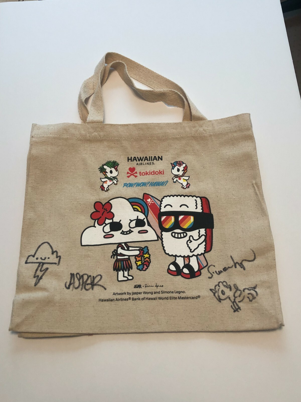 TOKIDOKI EXCLUSIVE POW! WOW! HAWAII Tote Signed Jasper Wong