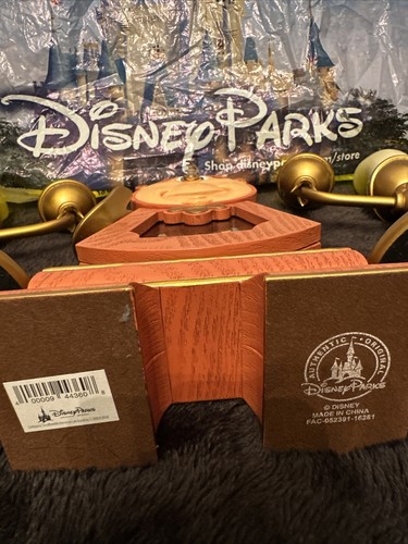 3 Piece Set Disney Parks Cogsworth Working Penduum Clock and 2 Light up Lumieres