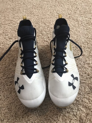 Notre Dame Irish Football Under Armour Team Issued 2018 Cleats Used Size 15 ND