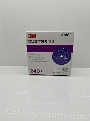 3M 31482 CUBITRON II HOOKIT 6'' INCH CLEAN SANDING ABRASIVE (50) DISCS 240+ GRIT