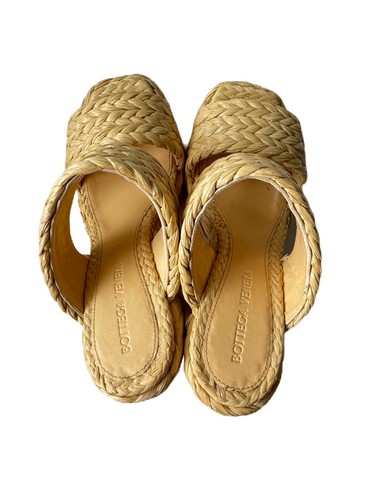 Pre-owned Bottega Veneta Canalazzo Sandal Trinity Weave Cane Sugar Size 40 Nwb In Beige