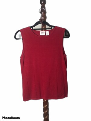 Madison & Max Women's M Burgandy Scoop Neck Sleeveless Sweater NWOT