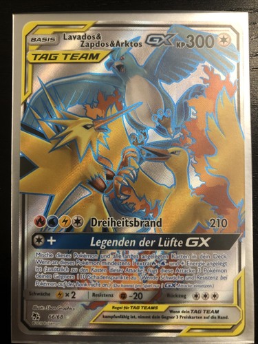 Pokemon Karte - Lavados Zapdos Arktos GX 6668 - FULL ART NM-M