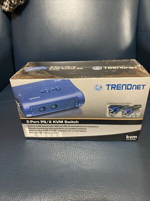 TRENDnet 2-Port PS/2 KVM Switch Kmv TK-205k Sealed Unopened 