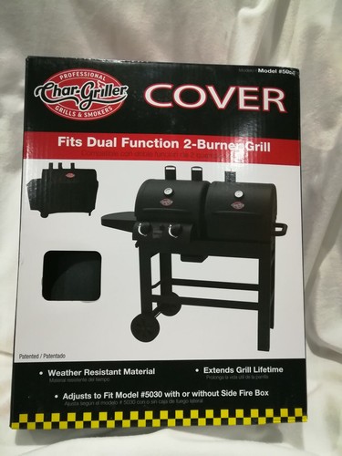 NEW Char-Griller 5055 Grill Cover Dual Function 5030 2 Burner Gas And Charcoal