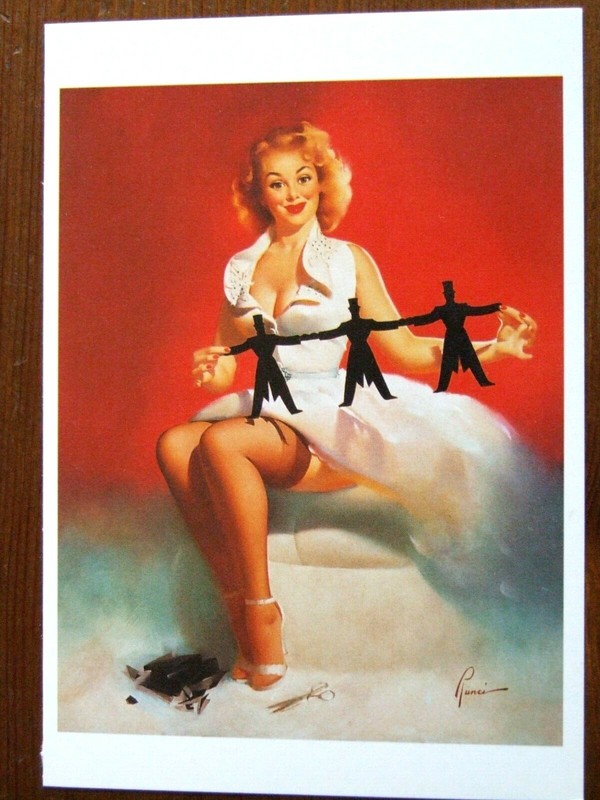 Carte Postale Pin-Up Edward Runci They'Re Easy To Handle 1953 Reproduction 1996