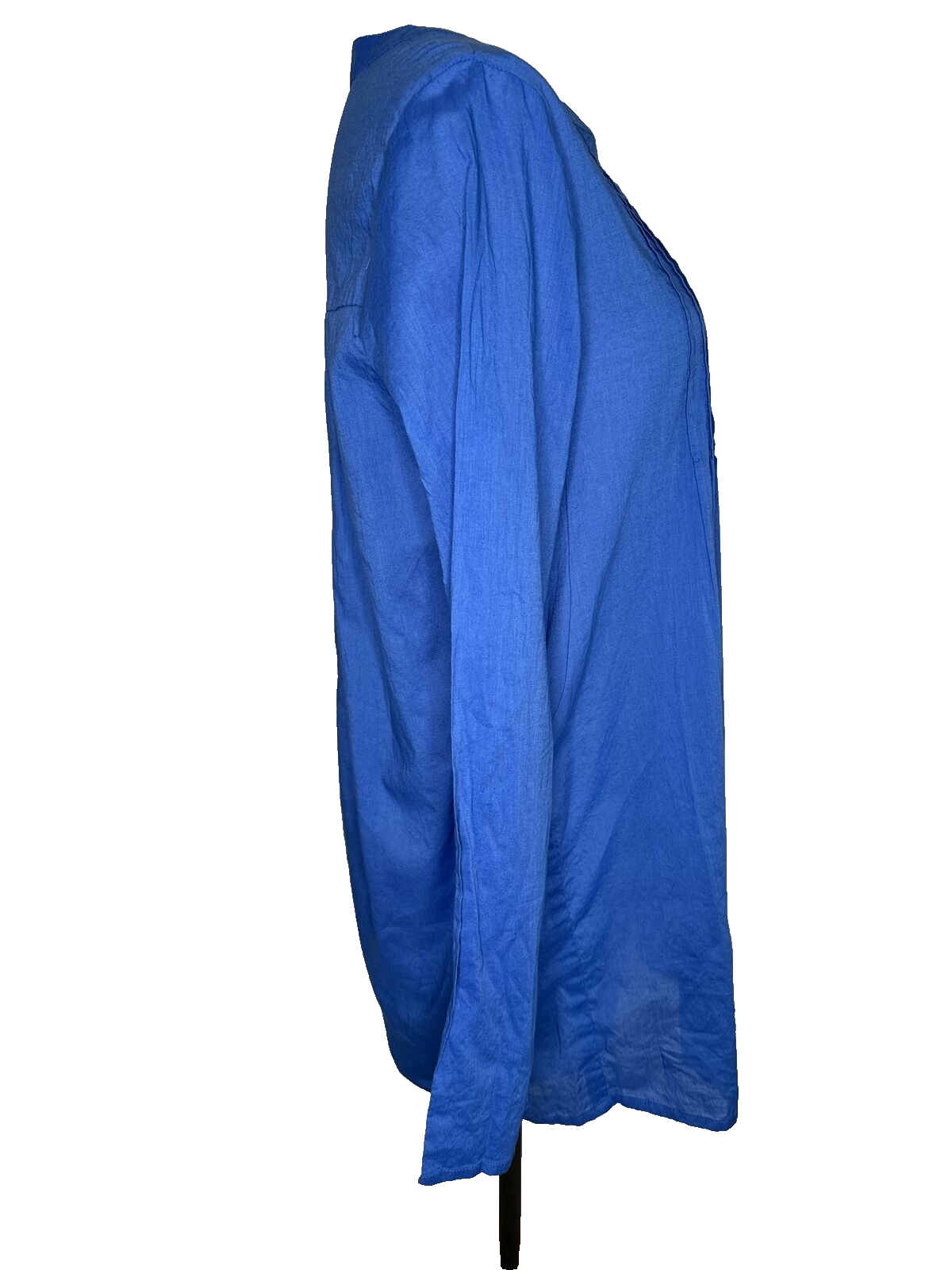 Collections Etc Top Womens Medium Blue Pintuck Pleated 100% Cotton