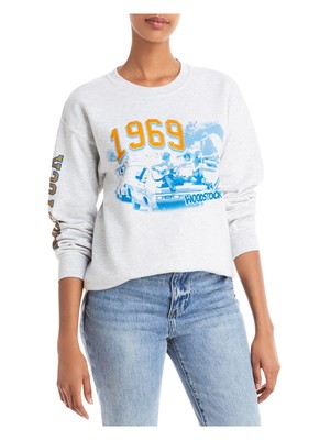 

GOODIE TWO SLEEVES Женская серая толстовка с круглым вырезом и длинными рукавами с графическим принтом, Серый