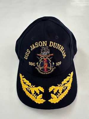 New The Corps USS Jason Dunham DDG 109 Logo Blue Baseball Cap Hat One Size