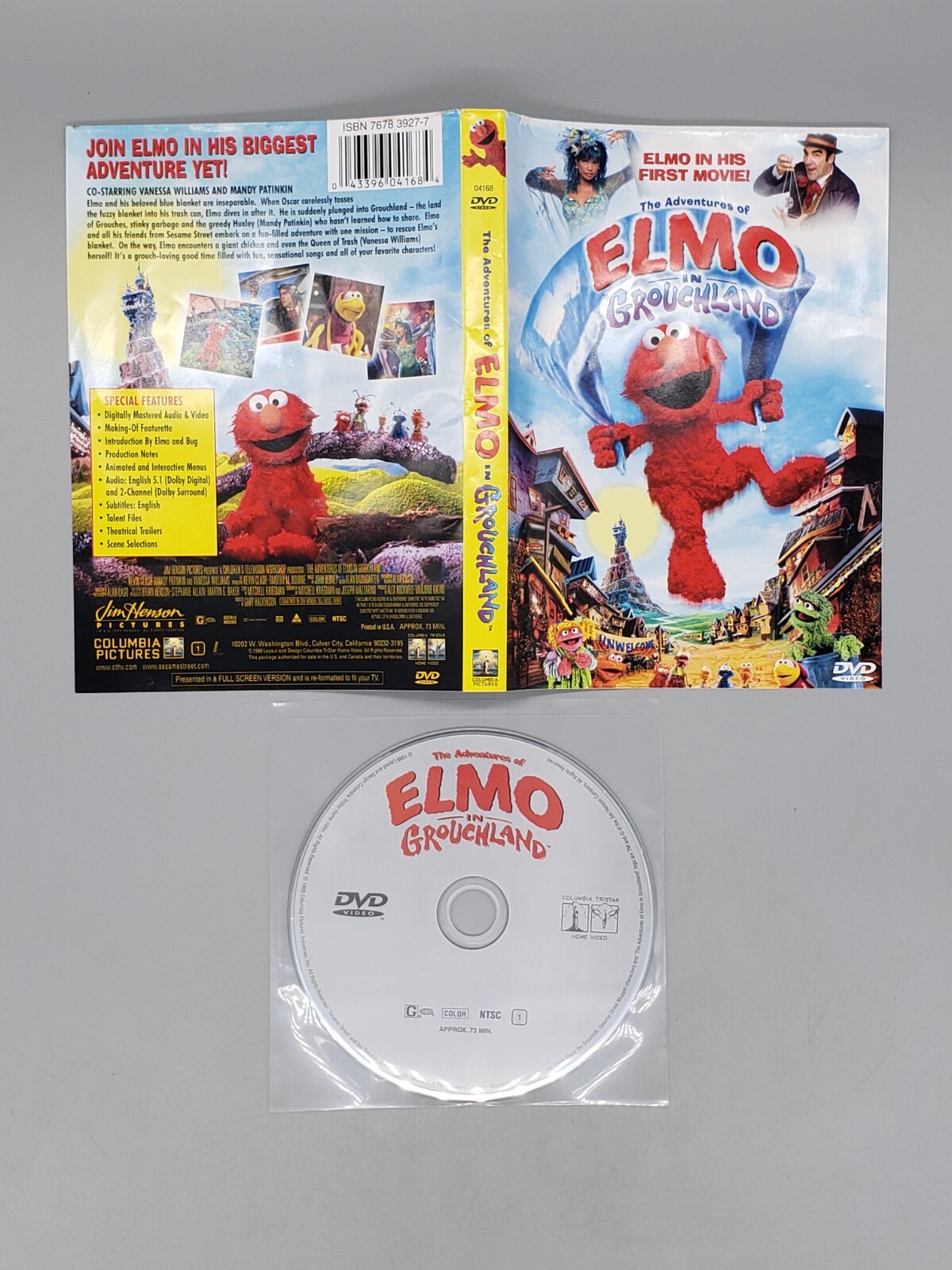 The Adventures of Elmo in Grouchland (DVD, 1999) No Case No