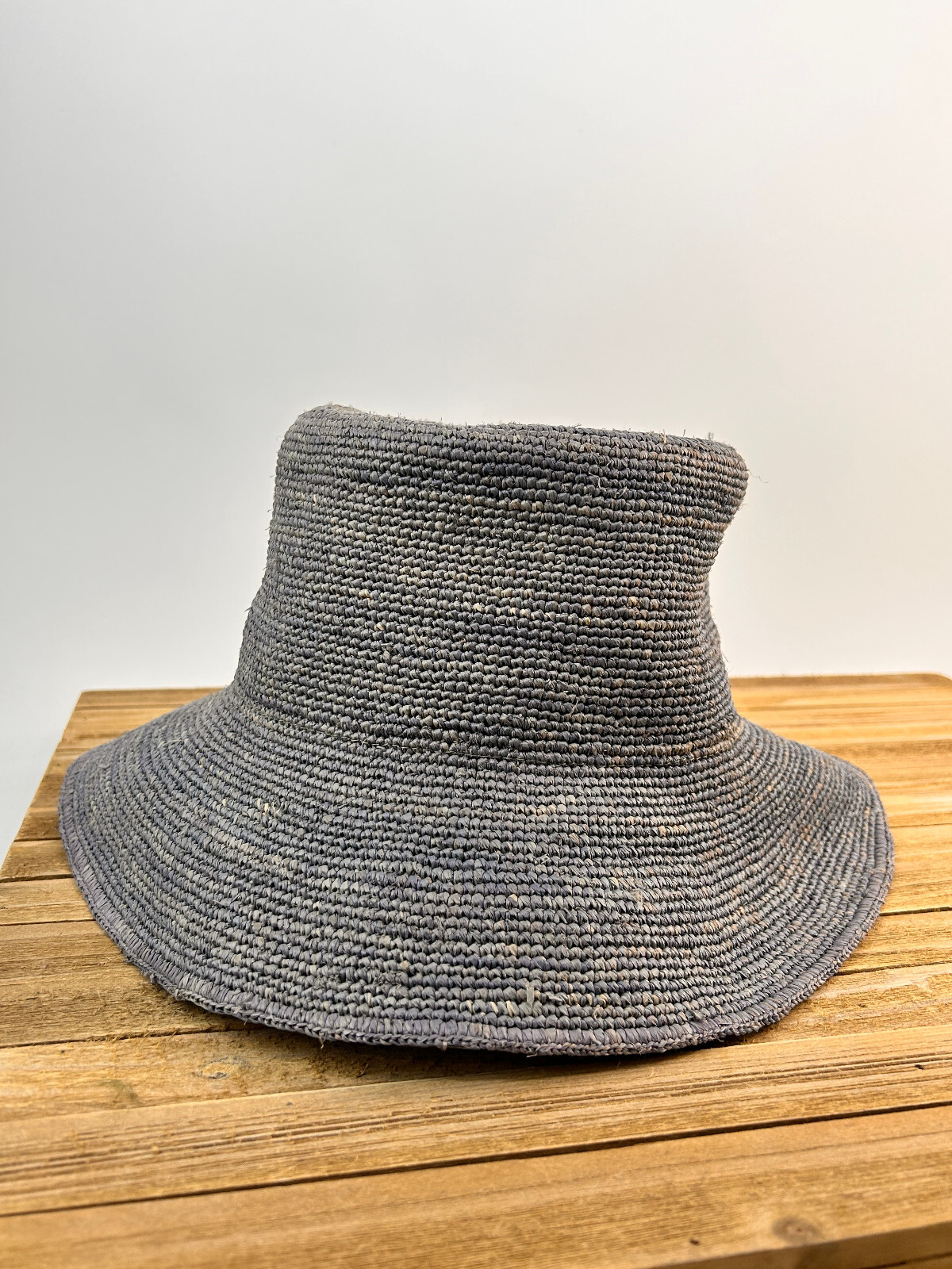 Co. Blue Raffia Sun Bucket Hat Interior Adjust O/s Nwot $48