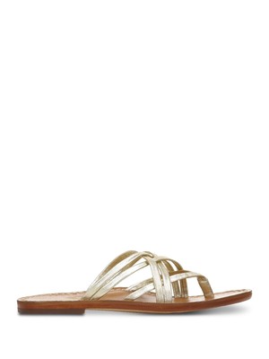 

SAM EDELMAN Женские кожаные сандалии без шнуровки Marinea с круглым носком золотистого цвета, размер 10,5 м, Золотой, H6948L1