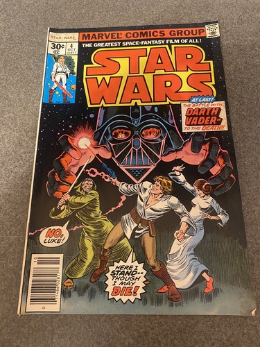 【絶版希少】Star Wars:Marvel Comics STAR WARS #4 6.0 // OBI-WAN VS DARTH VADER MARVEL COMICS