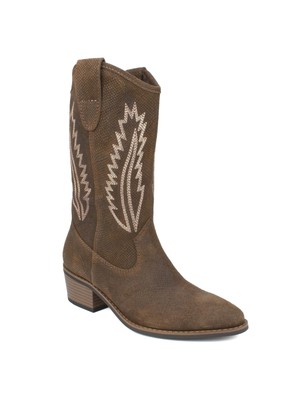 

WHITE MOUNTAIN Женские коричневые кожаные ботинки с язычками Caraway Western Boot, Коричневый, CARAWAY W29541