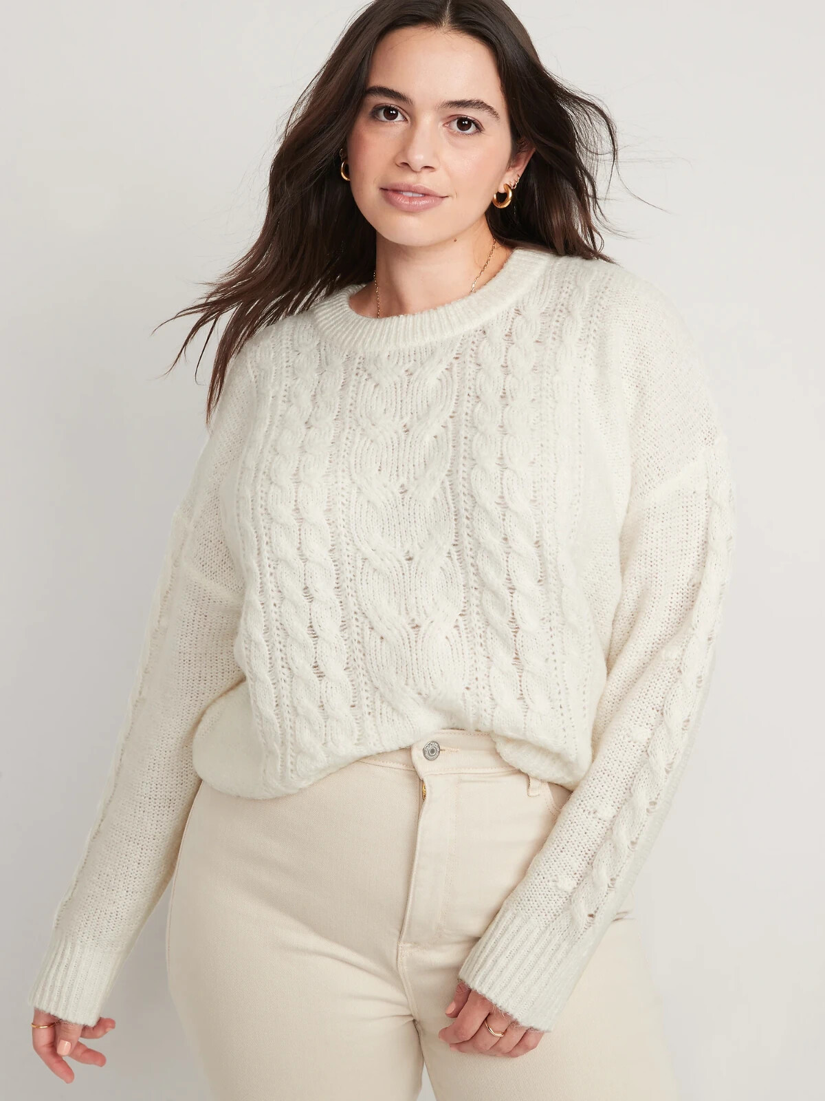 

Свитер косой вязки Old Navy Creme de la Creme, размер, Цвет слоновой кости