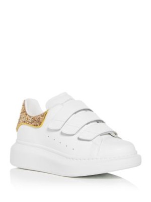 Женские кожаные кроссовки на платформе с белым носком ALEXANDER MCQUEEN 39
