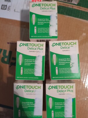 Onetouch Delica Plus Lancets,, 5 Boxes Of 100