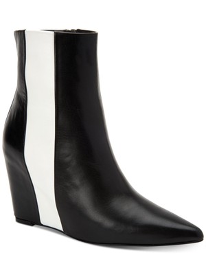 

CALVIN KLEIN Женские черные кожаные ботильоны на скрытом каблуке Yvania на танкетке, Черный, E7926