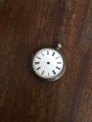 ANTIQUE SOLID SILVER KEY WIND POCKET WATCH BEAUTIFULLY ENGRAVED CASE 39MM