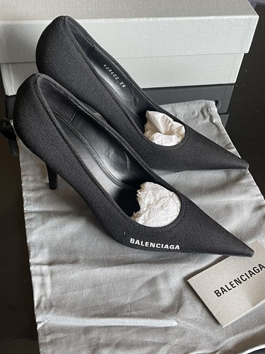 靴 BALENCIAGA KNIFE 2.0 KNIT LOGO MULES 38 Balenciaga Knife Knit Mules/Slides Hot Pink kitten Heel size