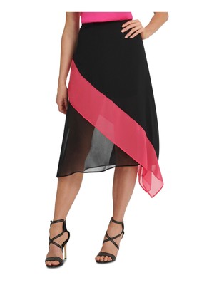 

DKNY Женская многослойная юбка ниже колена, Черный