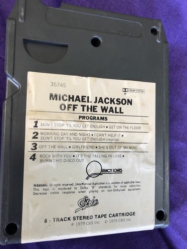 Michael Jackson Off The Wall 8 Track 1979 Rare Free Ship!!