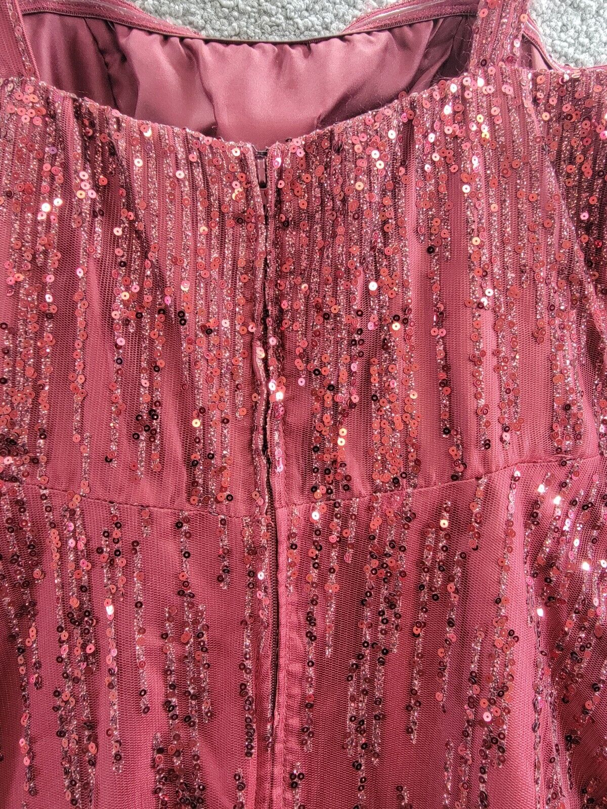 Say Yes to the Prom Glitter Mesh Gown Juniors' 7/8 Wine Square Neck Back Zip - Picture 8 of 16