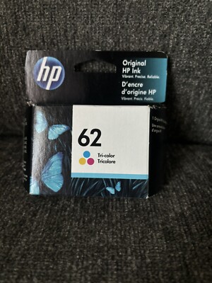 New Genuine HP 62 Tricolor Ink Sealed Box Exp. March 2021