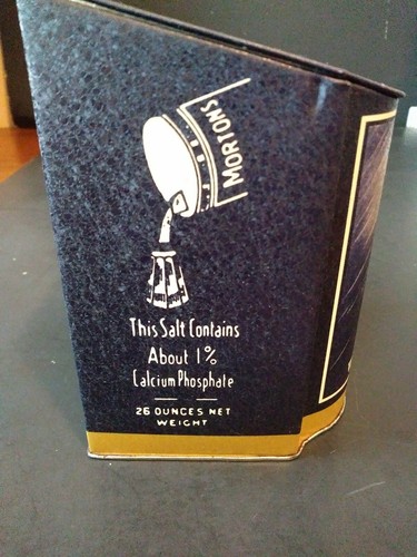 Vintage Morton Iodized Salt Tin Collectible  ( When It Rains It Pours )
