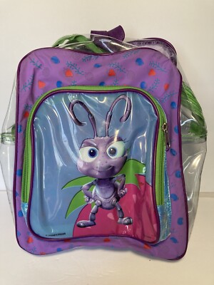 Vtg Disney Pixar Bugs Life Backpack See Through Plastic
