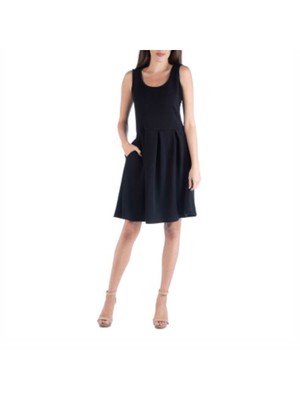 

24/7 COMFORT Женская черная юбка без рукавов Mini Fit + Flare Dress, Черный