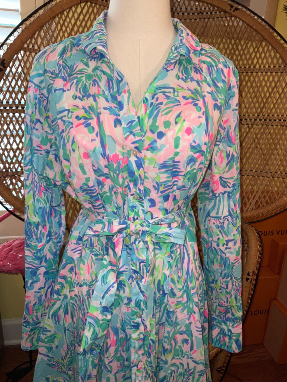 LILLY PULITZER LILLY PULITZER KALINA MIDI SHIRTDRESS CABANA COCKTAIL ? SIZE 8